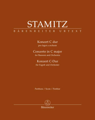 Concerto for Bassoon and Orchestra in C Major - Stamitz - Score, Urtext Edition