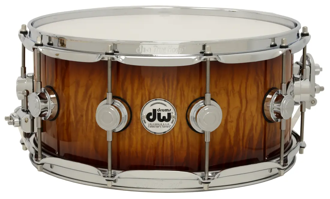 L&M Exclusive Collector\'s Series Cherry 6.5x14\'\' Snare Drum - Almond Burst Over Super Curly Maple