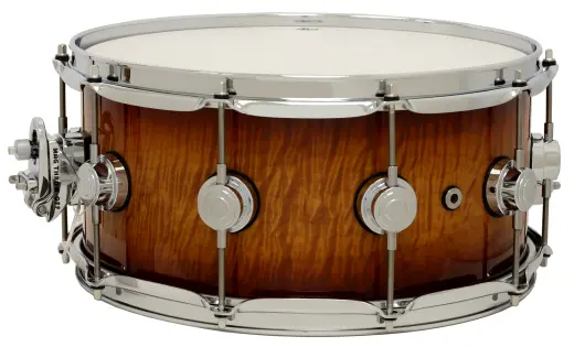 L&M Exclusive Collector\'s Series Cherry 6.5x14\'\' Snare Drum - Almond Burst Over Super Curly Maple