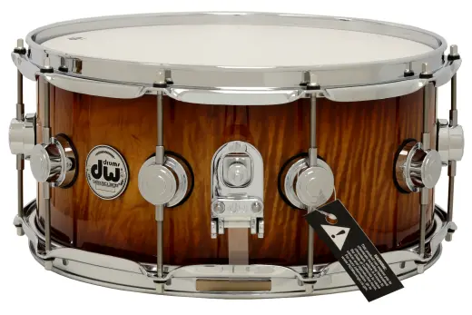 L&M Exclusive Collector\'s Series Cherry 6.5x14\'\' Snare Drum - Almond Burst Over Super Curly Maple