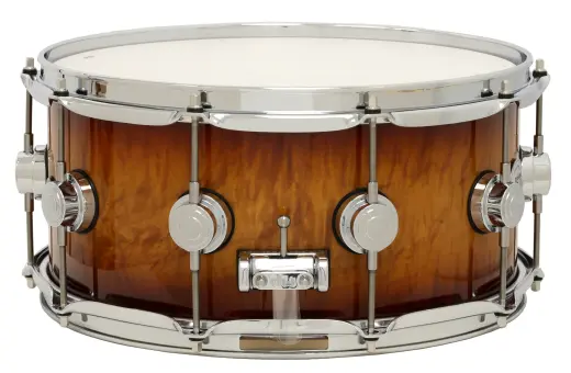 L&M Exclusive Collector\'s Series Cherry 6.5x14\'\' Snare Drum - Almond Burst Over Super Curly Maple