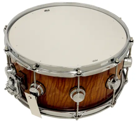 L&M Exclusive Collector\'s Series Cherry 6.5x14\'\' Snare Drum - Almond Burst Over Super Curly Maple