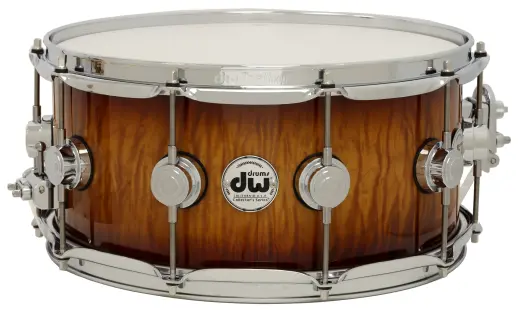 Drum Workshop - L&M Exclusive Collectors Series Cherry 6.5x14 Snare Drum - Almond Burst Over Super Curly Maple