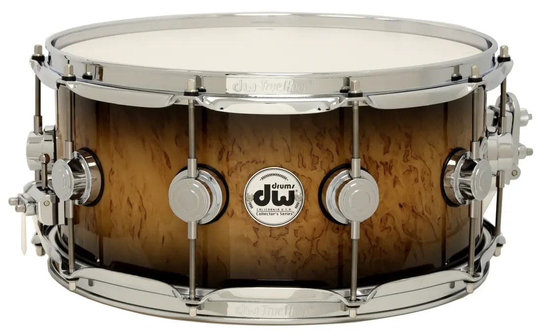 L&M Exclusive Collector\'s Series VLT Maple 6.5x14\'\' Snare Drum - Candy Black Burst Over Kurilian