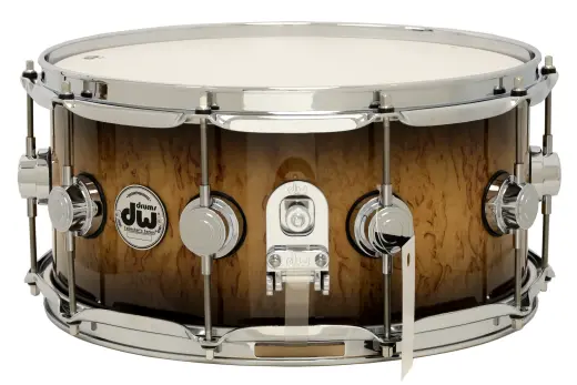 L&M Exclusive Collector\'s Series VLT Maple 6.5x14\'\' Snare Drum - Candy Black Burst Over Kurilian