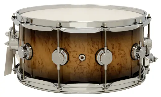 L&M Exclusive Collector\'s Series VLT Maple 6.5x14\'\' Snare Drum - Candy Black Burst Over Kurilian