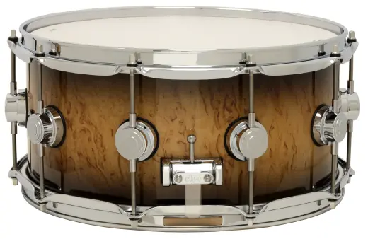 L&M Exclusive Collector\'s Series VLT Maple 6.5x14\'\' Snare Drum - Candy Black Burst Over Kurilian