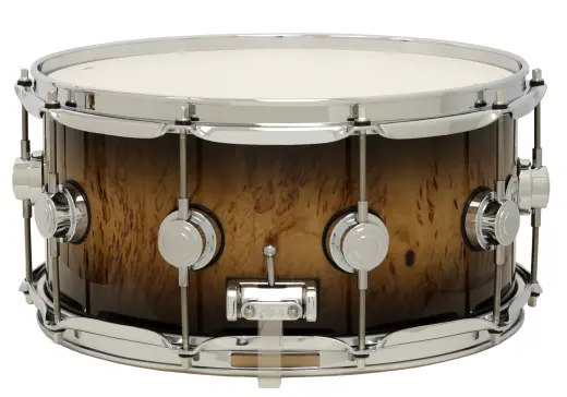 L&M Exclusive Collector\'s Series SSC Maple 6.5x14\'\' Snare Drum - Natural to Candy Black Burst Over Kurilian
