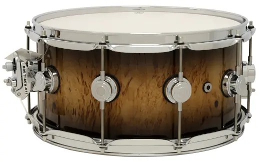 L&M Exclusive Collector\'s Series SSC Maple 6.5x14\'\' Snare Drum - Natural to Candy Black Burst Over Kurilian