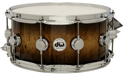 Drum Workshop - L&M Exclusive Collectors Series SSC Maple 6.5x14 Snare Drum - Natural to Candy Black Burst Over Kurilian