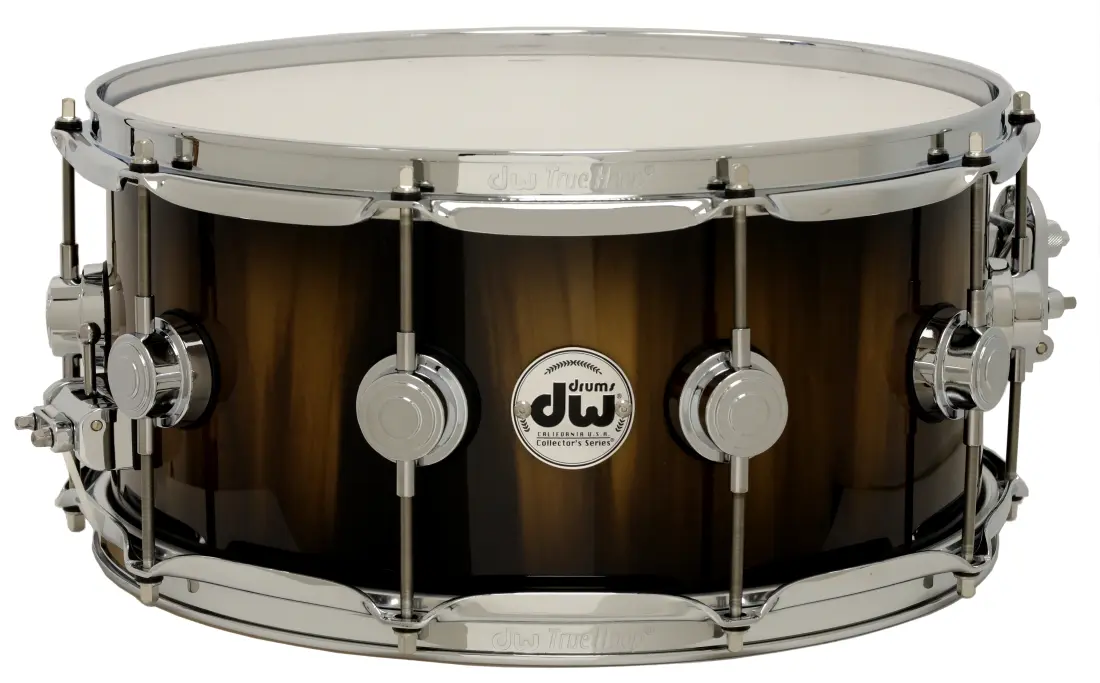 L&M Exclusive Collector\'s Series 333 Maple 6.5x14\'\' Snare Drum - Natural to Candy Black Burst Over Vertical Rainbow