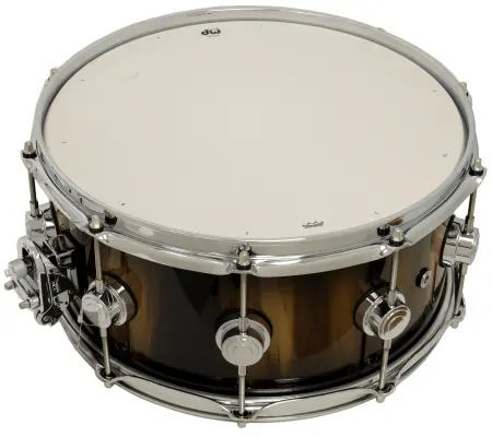 L&M Exclusive Collector\'s Series 333 Maple 6.5x14\'\' Snare Drum - Natural to Candy Black Burst Over Vertical Rainbow