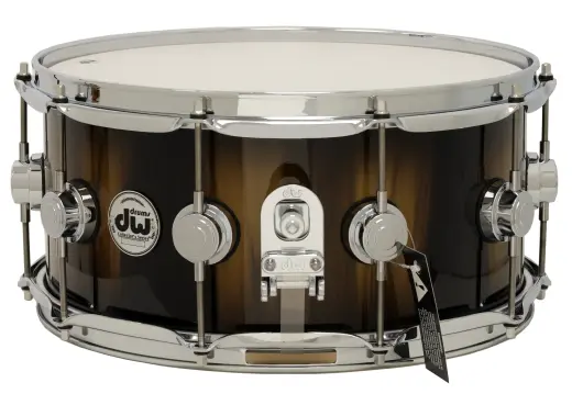L&M Exclusive Collector\'s Series 333 Maple 6.5x14\'\' Snare Drum - Natural to Candy Black Burst Over Vertical Rainbow