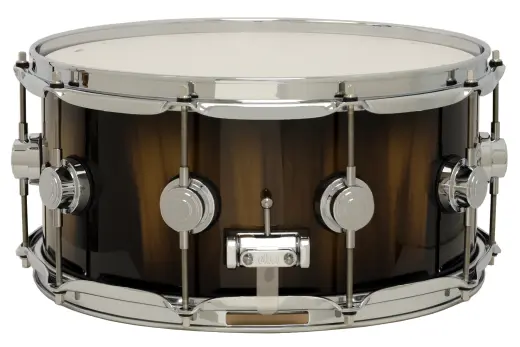 L&M Exclusive Collector\'s Series 333 Maple 6.5x14\'\' Snare Drum - Natural to Candy Black Burst Over Vertical Rainbow