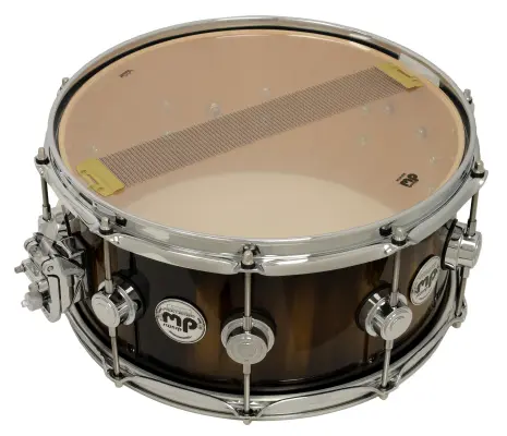 L&M Exclusive Collector\'s Series 333 Maple 6.5x14\'\' Snare Drum - Natural to Candy Black Burst Over Vertical Rainbow
