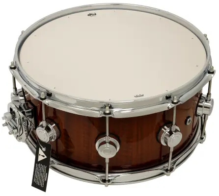 L&M Exclusive Collector\'s Series VLT Maple 6.5x14\'\' Snare Drum - Almond Burst Over Etimoe