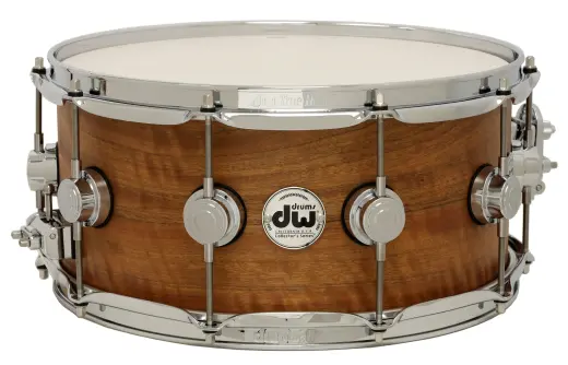Drum Workshop - L&M Exclusive Collectors Series 333 Maple 6.5x14 Snare Drum - Natural Hard Satin Lacquer Over Horizontal Koa