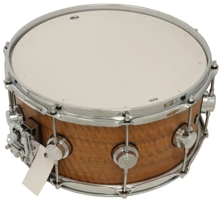 L&M Exclusive Collector\'s Series 333 Maple 6.5x14\'\' Snare Drum - Natural Hard Satin Lacquer Over Horizontal Koa