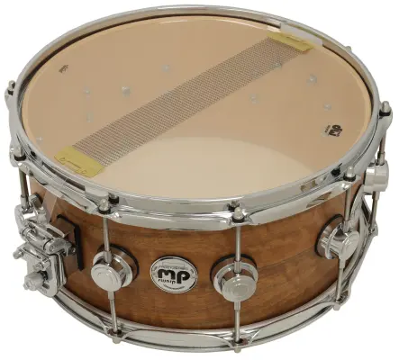 L&M Exclusive Collector\'s Series 333 Maple 6.5x14\'\' Snare Drum - Natural Hard Satin Lacquer Over Horizontal Koa