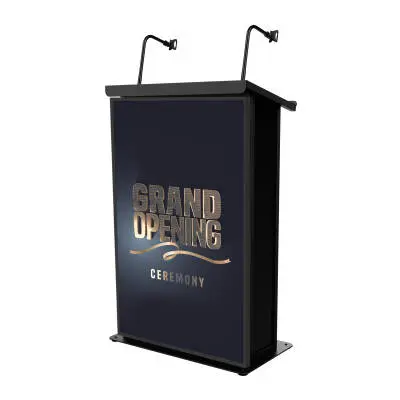 Maestro Multi-Media Lectern Podium For LED Flatscreen TVs - Black Finish