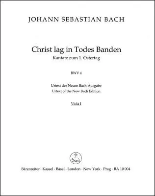 Baerenreiter Verlag - Christ Lay by Death Enshrouded BWV 4 - Bach - Viola I Part, Urtext Edition