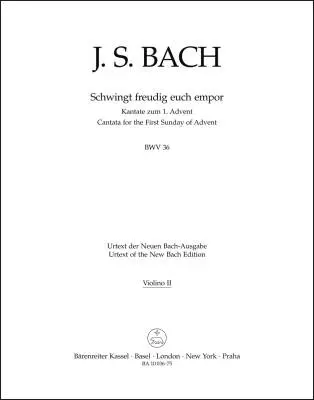 Baerenreiter Verlag - Schwingt Freudig Euch Empor BWV 36 - Bach - Violin II Part, Urtext Edition