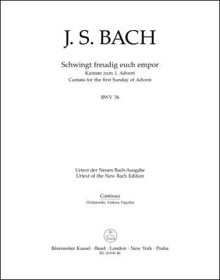 Baerenreiter Verlag - Schwingt Freudig Euch Empor BWV 36 - Bach - Cello/Double Bass/Bassoon Part, Urtext Edition