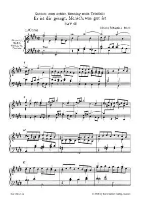 Es Ist Dir Gesagt, Mensch, Was Gut Ist BWV 45 - Bach - Vocal Score, Urtext Edition