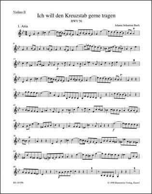 I Will My Cross-staff Gladly Carry BWV 56 ''Cross Staff Cantata (Kreuzstabkantate)'' - Bach - Violin II Part