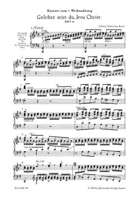 Gelobet Seist Du, Jesu Christ BWV 91 - Bach - Vocal Score, Urtext Edition