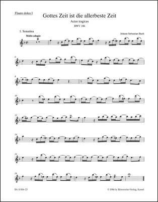 Mighty God, His Time Is Ever Best BWV 106 ''Actus Tragicus'' - Bach - Treble Recorder I Part, Urtext Edition