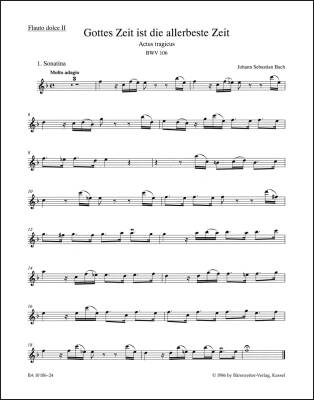Mighty God, His Time Is Ever Best BWV 106 ''Actus Tragicus'' - Bach -Treble Recorder II Part, Urtext Edition