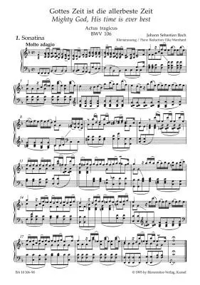 Mighty God, His Time Is Ever Best BWV 106 \'\'Actus Tragicus\'\' - Bach - Vocal Score, Urtext Edition - Soloists, Mixed Choir, Orchestra