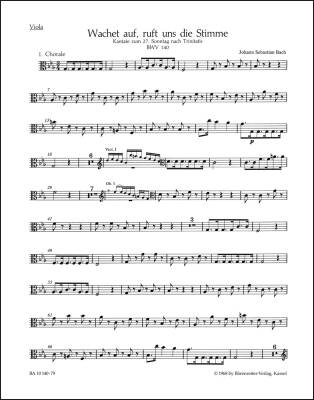 Wake Ye Maids! Hark, Strikes the Hour BWV 140 - Bach - Viola Part, Urtext Edition
