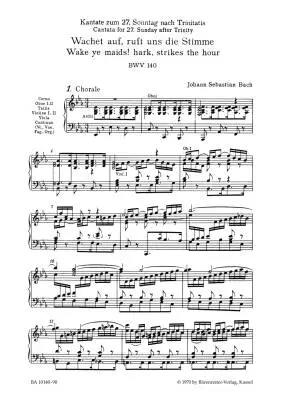 Wake Ye Maids! Hark, Strikes the Hour BWV 140 - Bach - Vocal Score, Urtext Edition - Vocal, Mixed Choir, Orchestra