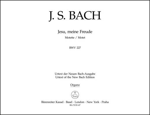 Jesu, Meine Freude BWV 227 - Bach - Organ/Basso Continuo Part, Urtext Edition