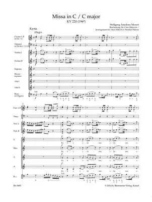 Missa in C Major K. 220 (196b) \'\'Sparrow Mass\'\' - Mozart - Score