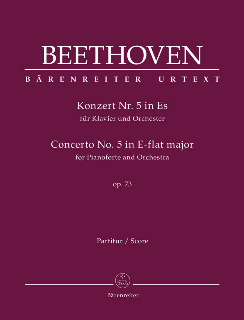 Concerto for Pianoforte and Orchestra No. 5 in E-flat Major Op. 73 - Beethoven - Score, Urtext Edition - Piano, Orchestra