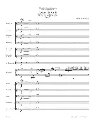 Concerto for Pianoforte and Orchestra No. 5 in E-flat Major Op. 73 - Beethoven - Score, Urtext Edition - Piano, Orchestra