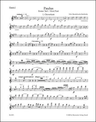 St. Paul Op. 36 - Mendelssohn Bartholdy - Wind Set, Urtext Edition