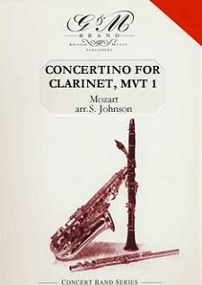 G & M Brand Publishers - Concertino for Clarinet (First Movement) - Mozart/Johnson - Solo Clarinet/Concert Band - Gr. 2