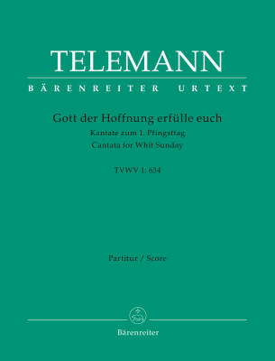 Gott der Hoffnung Erfulle Euch TVWV 1:634 - Telemann - Score, Urtext Edition - Choir, Strings, Basso Continuo