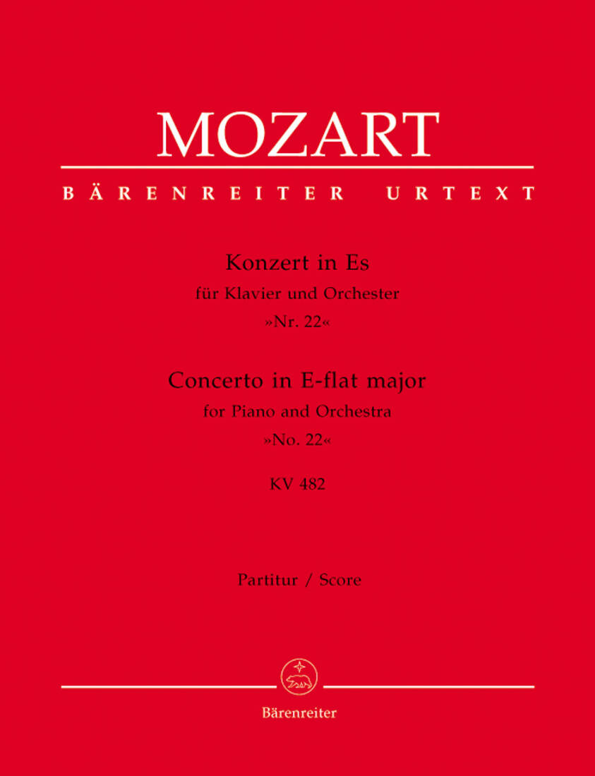 Concerto No. 22 in E-flat Major K. 482 - Mozart - Piano/Ochestra - Full Score