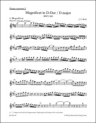 Magnificat in D Major BWV 243 - Bach - Wind Set, Urtext Edition