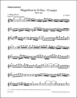Magnificat in D Major BWV 243 - Bach - Wind Set, Urtext Edition