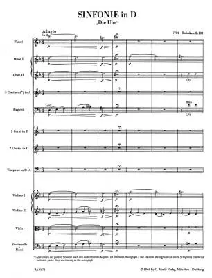 London Symphony No. 8 in D Major Hob.I:101 \'\'the Clock\'\' - Haydn - Score, Urtext Edition - Orchestra