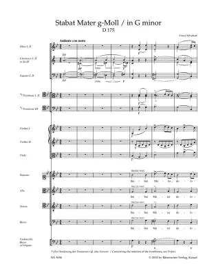 Stabat Mater in G Minor D 175 - Schubert - Score, Urtext Edition - Mixed Choir, Orchestra