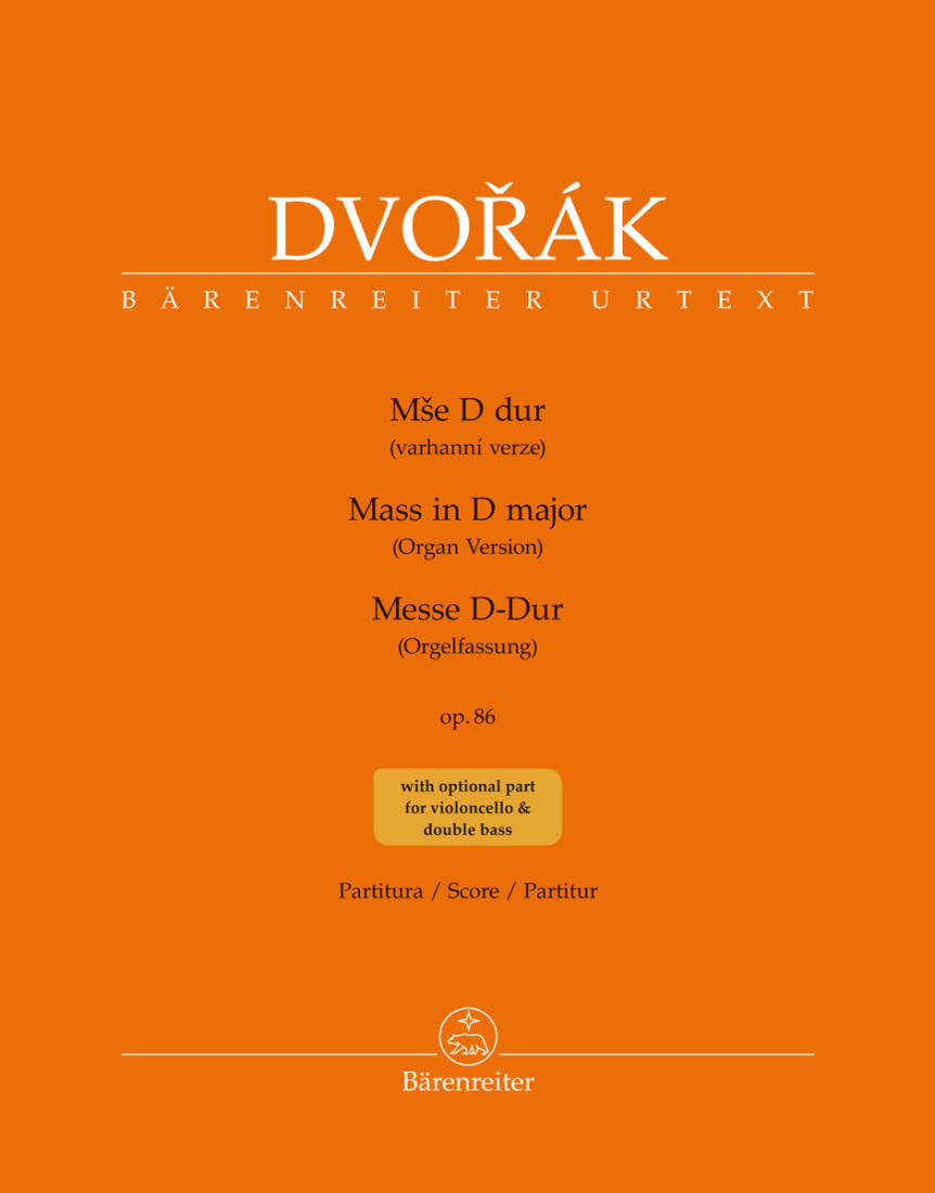 Mass in D Major Op. 86 - Dvorak - SATB Choir/Organ - Score