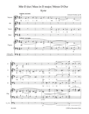 Mass in D Major Op. 86 - Dvorak - SATB Choir/Organ - Score