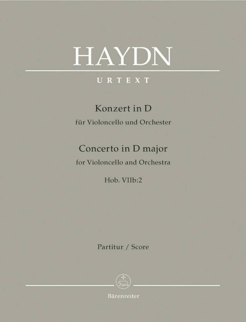 Concerto for Violoncello and Orchestra in D Major Hob. Viib:2 - Haydn - Score, Urtext Edition